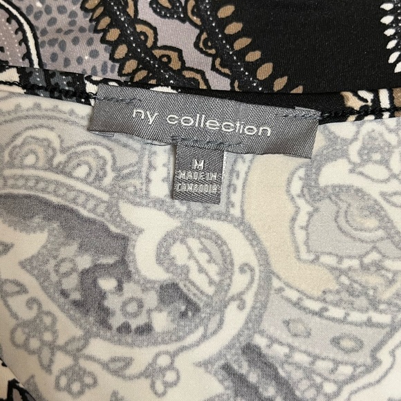 NY Collection Paisley Print Black Dress Macys Women's Medium M - Picture 7 of 13